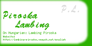 piroska lambing business card